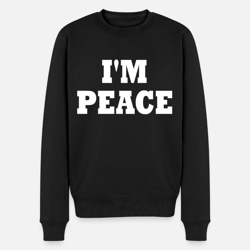 I'm peace - Pull Premium bio Homme - noir