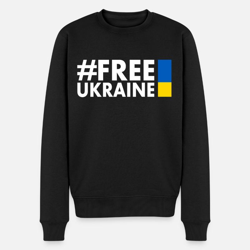 Free ukraine - Pull Premium bio Homme - noir