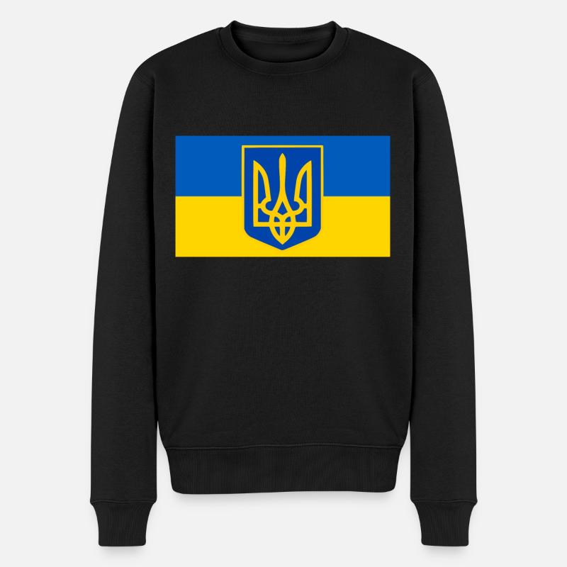 Ukraine - Männer Premium Bio Pullover - Schwarz
