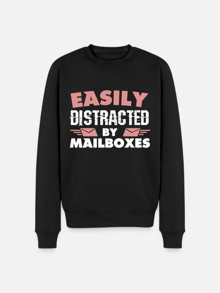 Postman Easily Distracted By Mailboxes - Men's Premium Organic Jumper - black