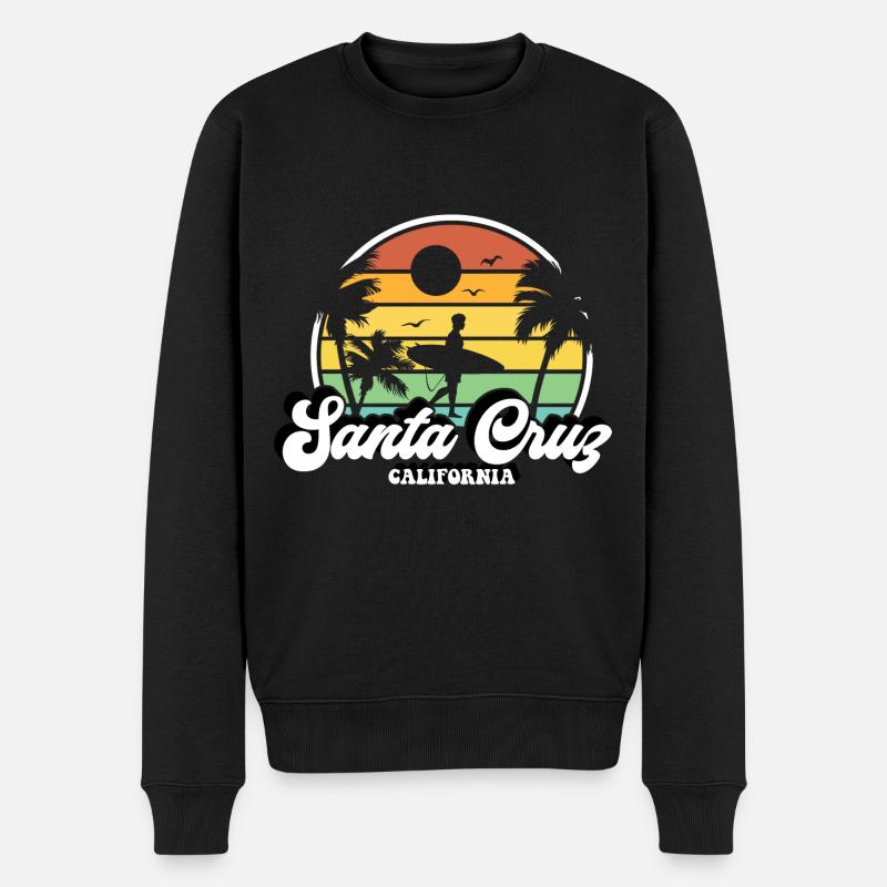Santa Cruz California retro vintage 70er Stil - Männer Premium Bio Pullover - Schwarz