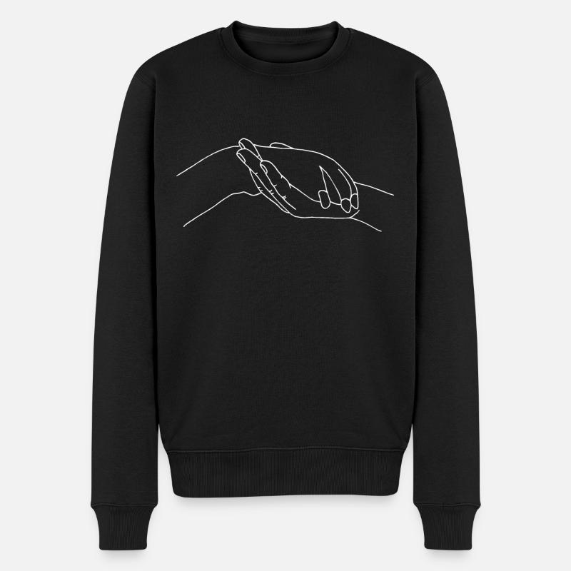 Hand mit Pfote - Männer Premium Bio Pullover - Schwarz