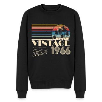 Geboren 1966 1966 Geburtstag geschenk Jahrgang - Männer Premium Bio Pullover - Schwarz - Vorne - Nico (187cm)
