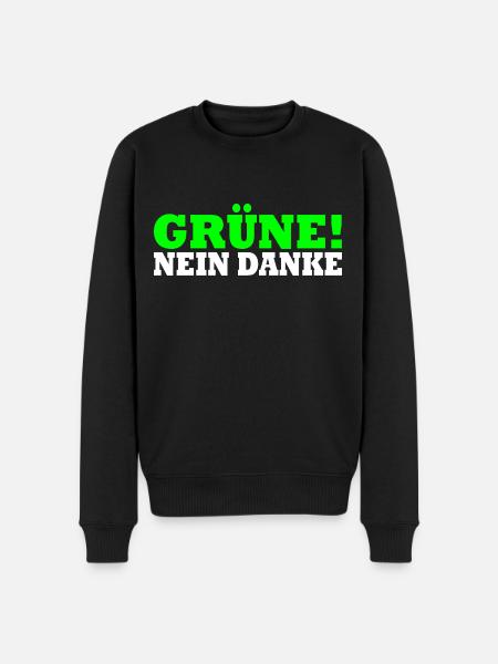 Grüne Nein Danke - Männer Premium Bio Pullover - Schwarz