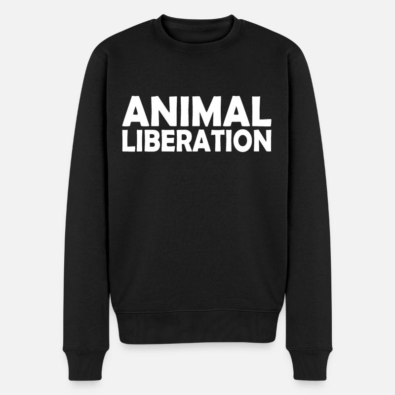 Animal liberation - Männer Premium Bio Pullover - Schwarz