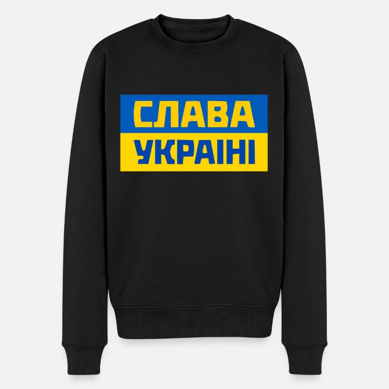 Ukraine - Männer Premium Bio Pullover - Schwarz