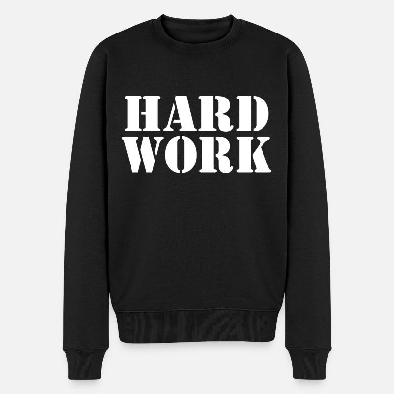 Hard work - Pull Premium bio Homme - noir