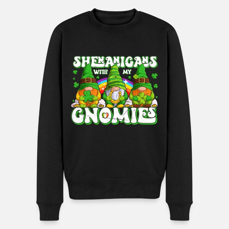 Saint-Patrick Elfes irlandais Gnome - Pull Premium bio Homme - noir