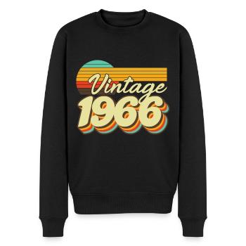 Geboren 1966 1966 Geburtstag geschenk Jahrgang - Männer Premium Bio Pullover - Schwarz - Vorne - Nico (187cm)