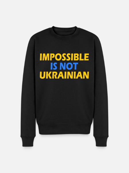 impossible is not ukrainian - ukraine - Men's Premium Organic Jumper - black