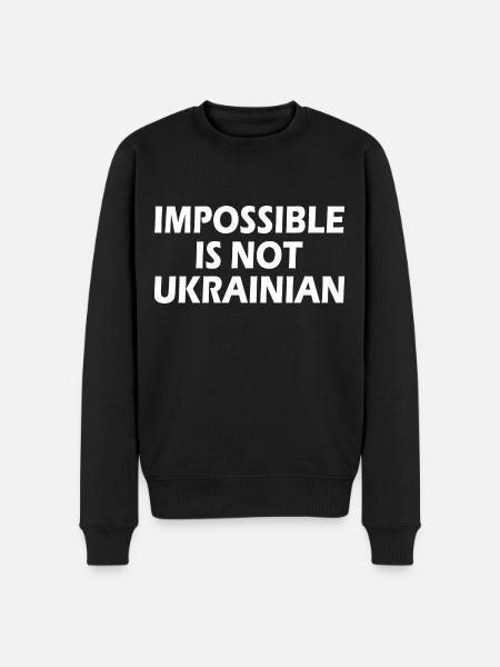 impossible is not ukrainian - ukraine - Men's Premium Organic Jumper - black