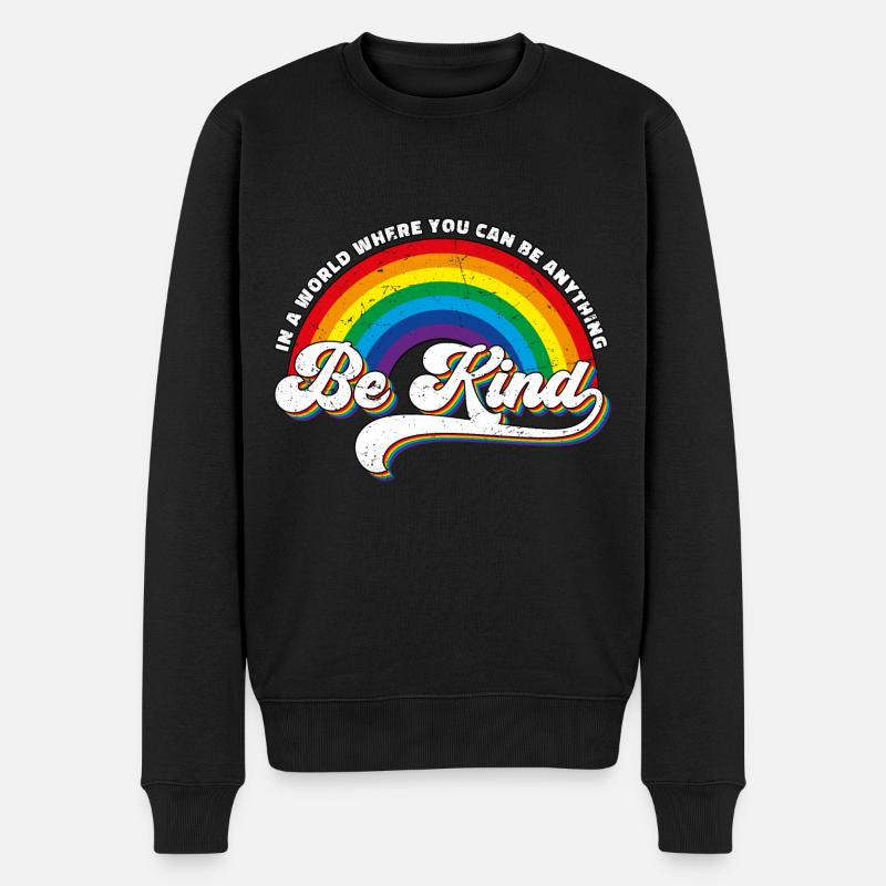 Soyez gentil LGBT Arc-en-ciel - Pull Premium bio Homme - noir