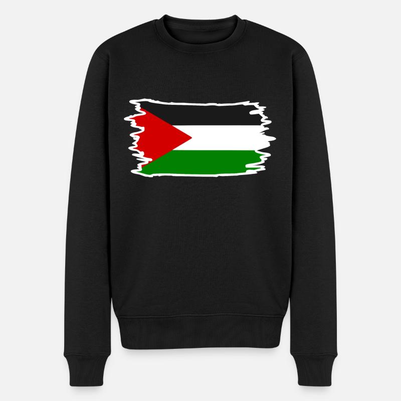 Free palestine - Männer Premium Bio Pullover - Schwarz