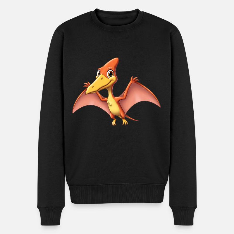 Dino Dessin Animé Ptérodactyle - Pull Premium bio Homme - noir