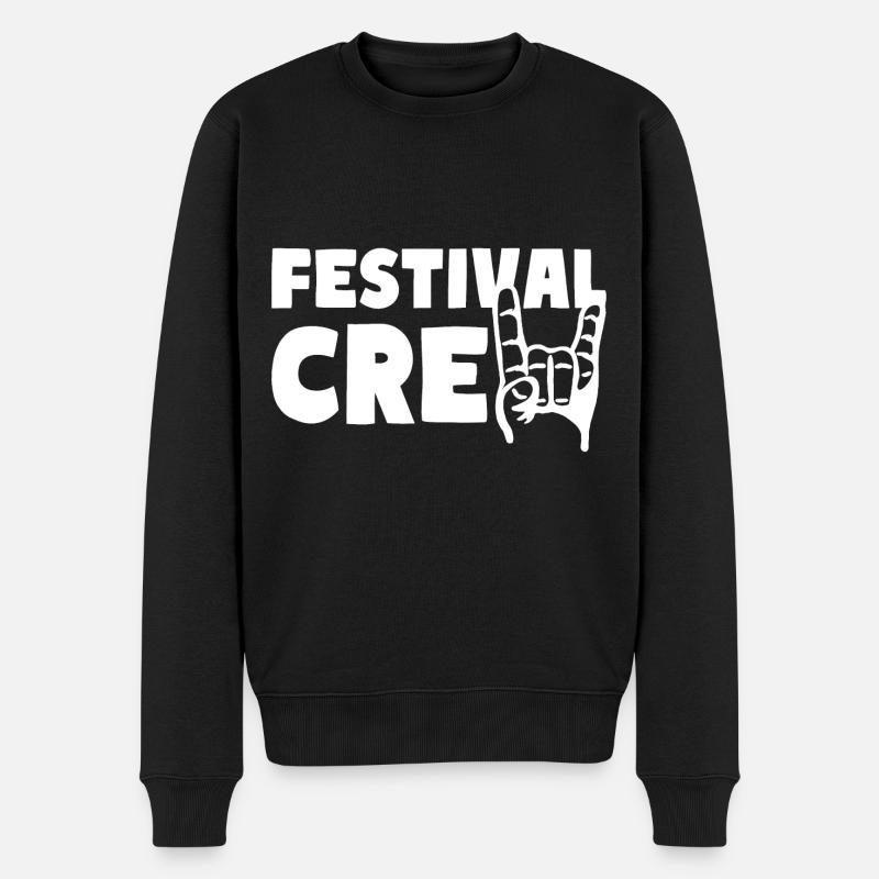 FESTIVAL CREW Party Team Musik Feiern - Männer Premium Bio Pullover - Schwarz