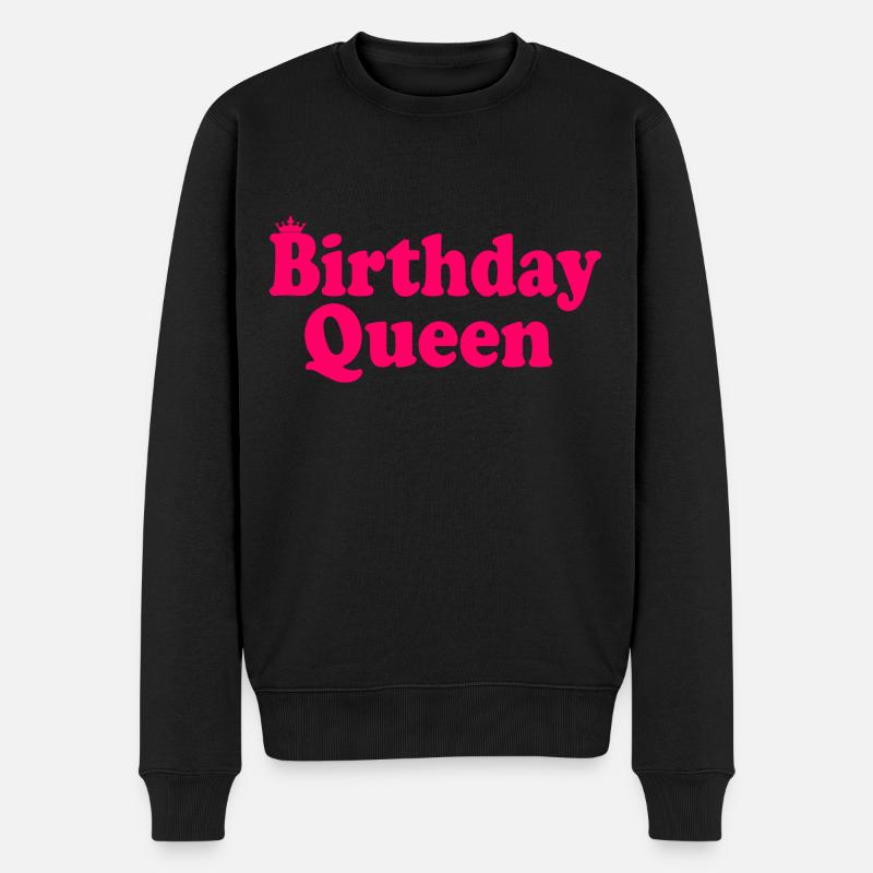 Birthday queen - Männer Premium Bio Pullover - Schwarz