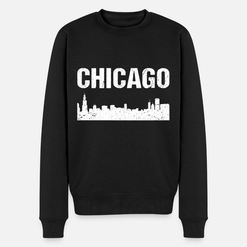 Chicago Skyline City Chicago - Pull Premium bio Homme - noir