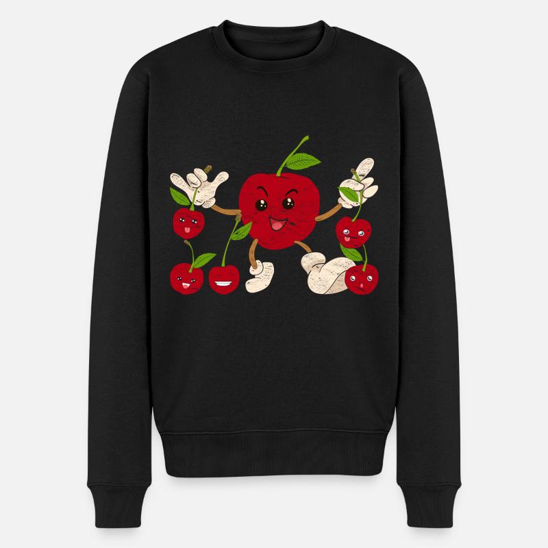 Kirschenliebhaber Obst Geschenk Lustiges Kirsch - Männer Premium Bio Pullover - Schwarz