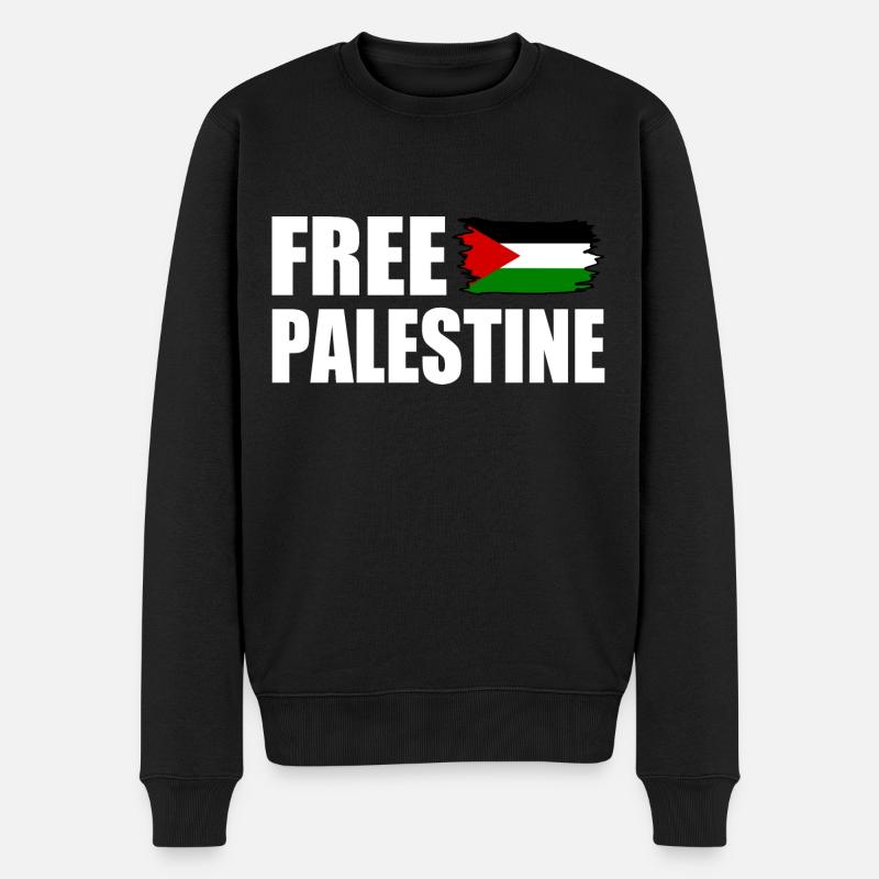 Free palestine - Männer Premium Bio Pullover - Schwarz