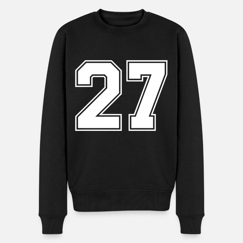 27 Zahl Trikot - Männer Premium Bio Pullover - Schwarz