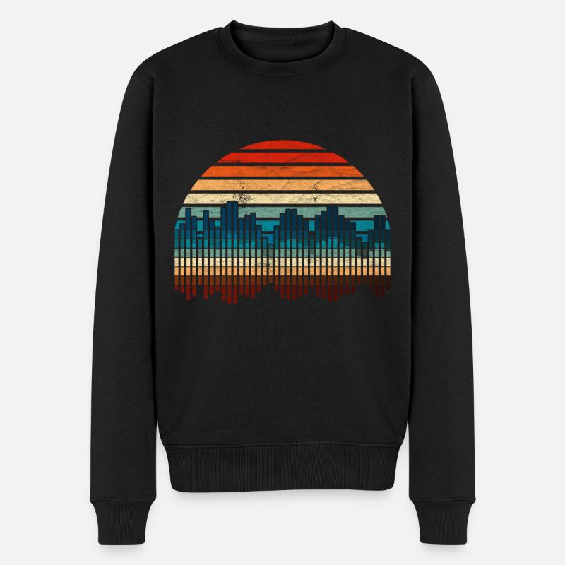 Cadeau musicien Retro Soundwave - Pull Premium bio Homme - noir