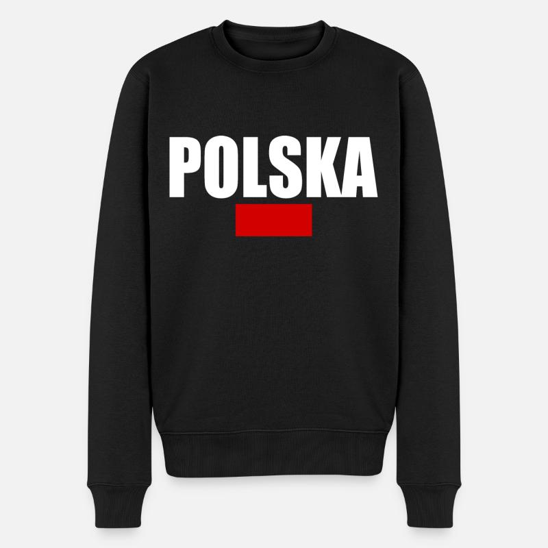 Polska - Ekologiczna męska bluza Premium - czarny