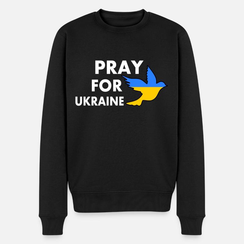 Pray for ukraine - Männer Premium Bio Pullover - Schwarz