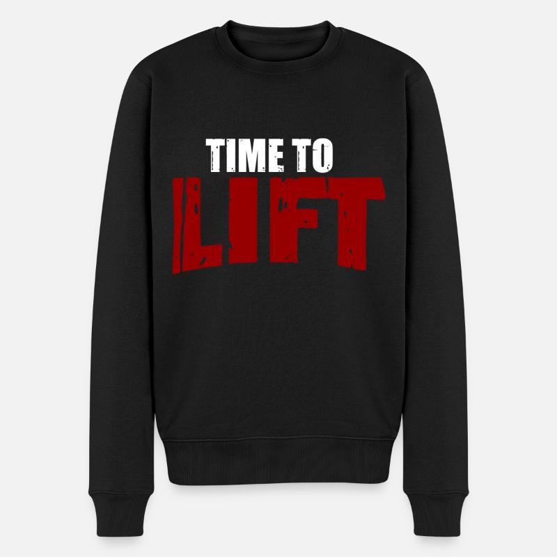 Time To Lift - Workout - Männer Premium Bio Pullover - Schwarz