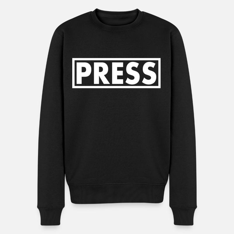 Press - Männer Premium Bio Pullover - Schwarz