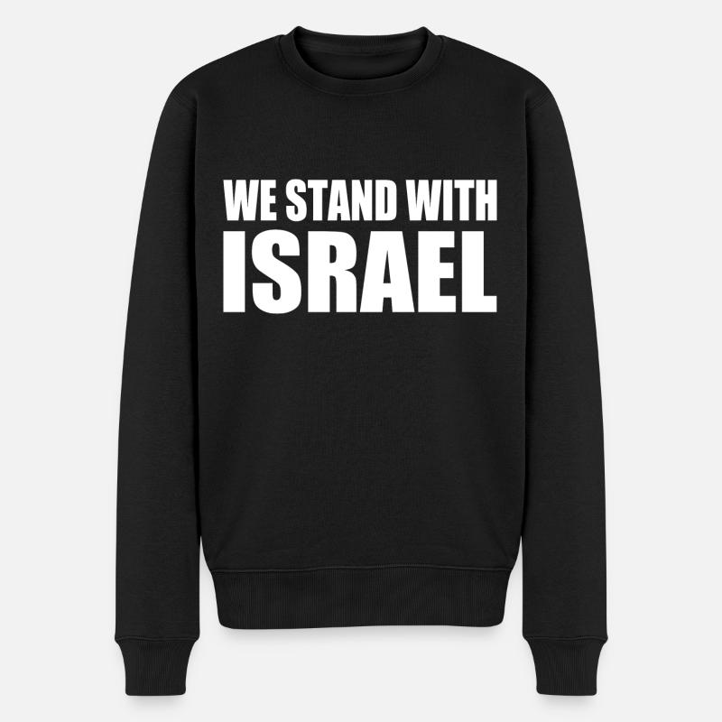 We Stand with israel - Männer Premium Bio Pullover - Schwarz