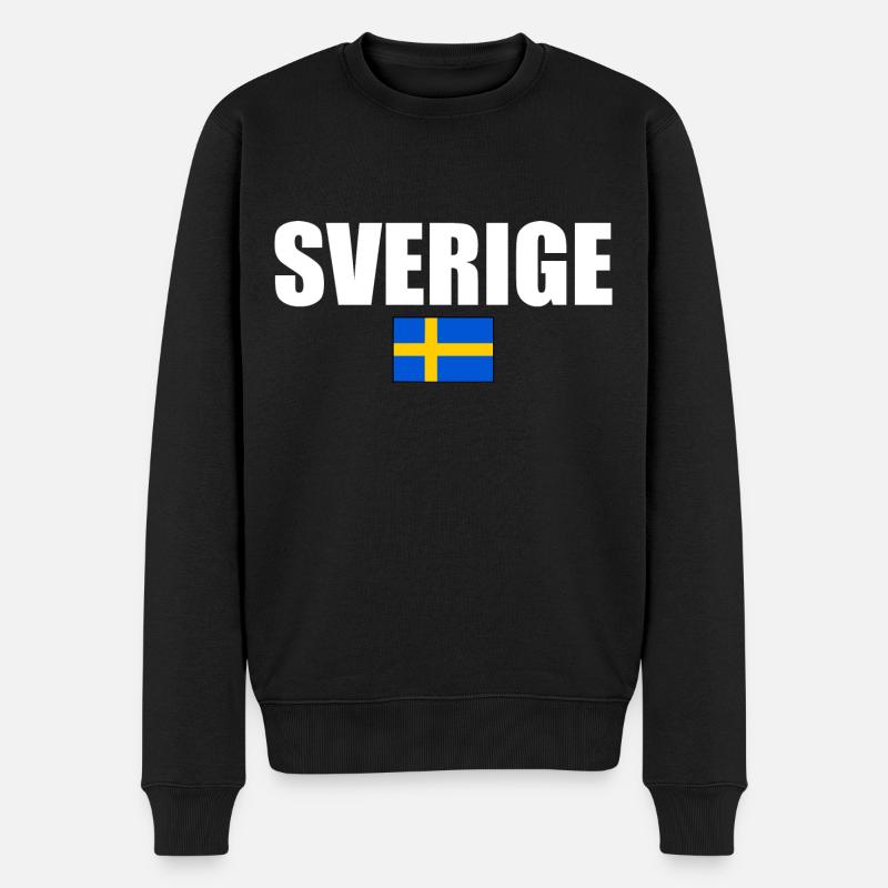 Sverige - Männer Premium Bio Pullover - Schwarz