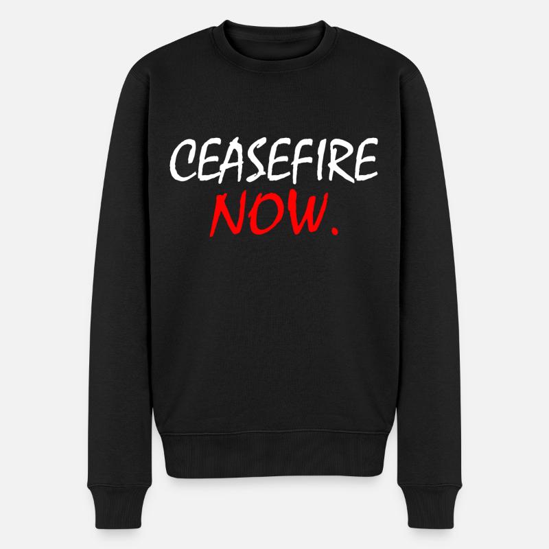 Ceasefire now - Pull Premium bio Homme - noir