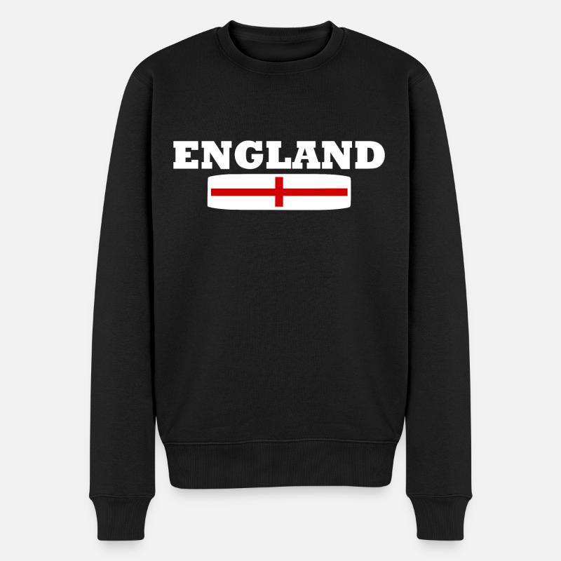 England - Männer Premium Bio Pullover - Schwarz
