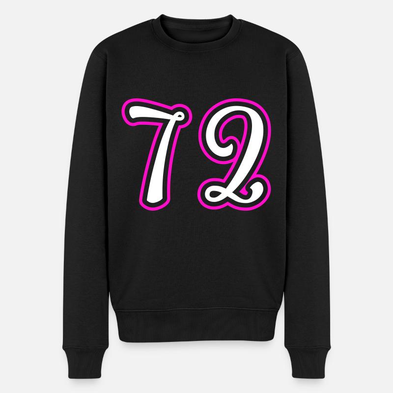 72 Zahl nummer - Männer Premium Bio Pullover - Schwarz