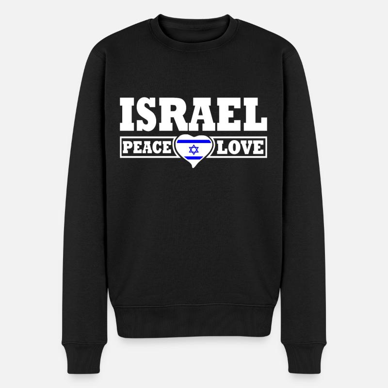 Israel - Männer Premium Bio Pullover - Schwarz