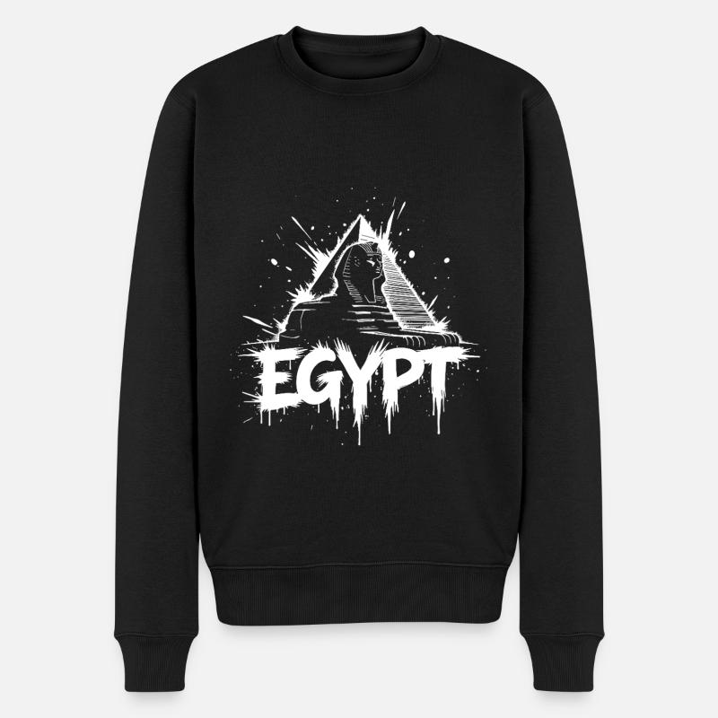 Ägypten Sphinx Pyramide - Männer Premium Bio Pullover - Schwarz