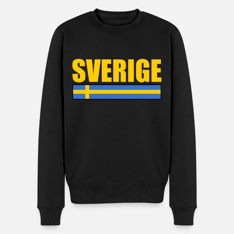 sverige - Männer Premium Bio Pullover - Schwarz
