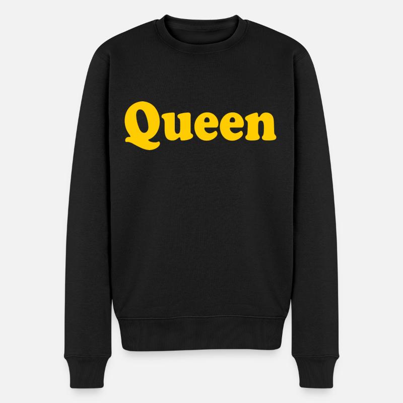 QUEEN - Männer Premium Bio Pullover - Schwarz