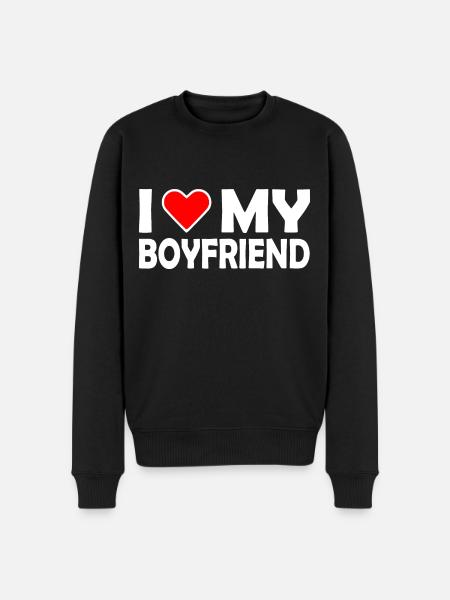 I love my boyfriend - Premium økologisk genser for menn - svart