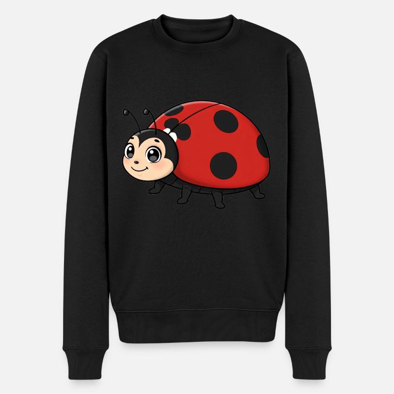 Tier Cartoon Marienkäfer - Männer Premium Bio Pullover - Schwarz