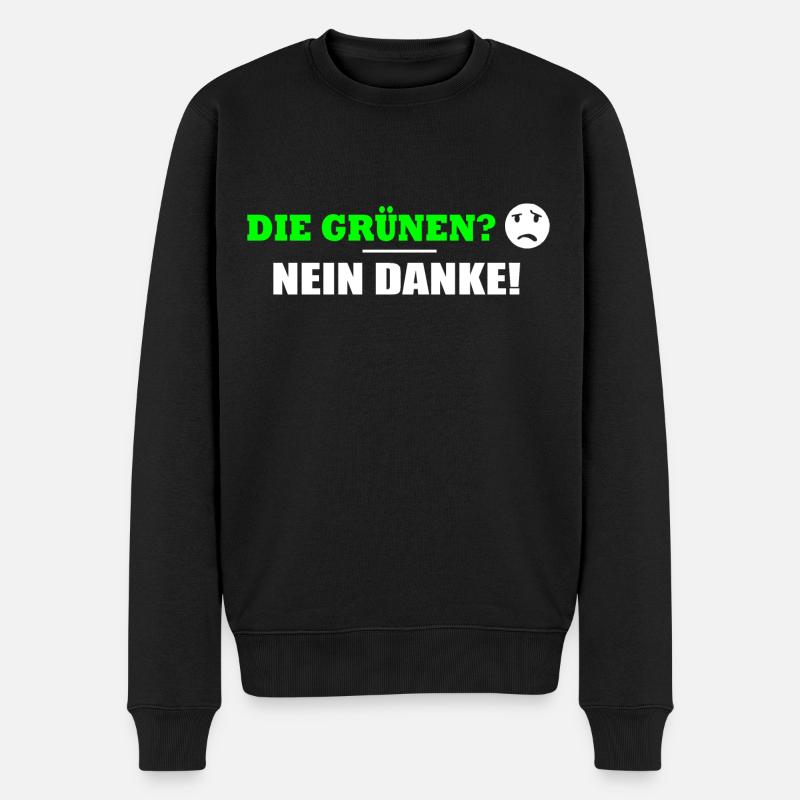 DIE GRÜNEN NEIN DANKE - Männer Premium Bio Pullover - Schwarz