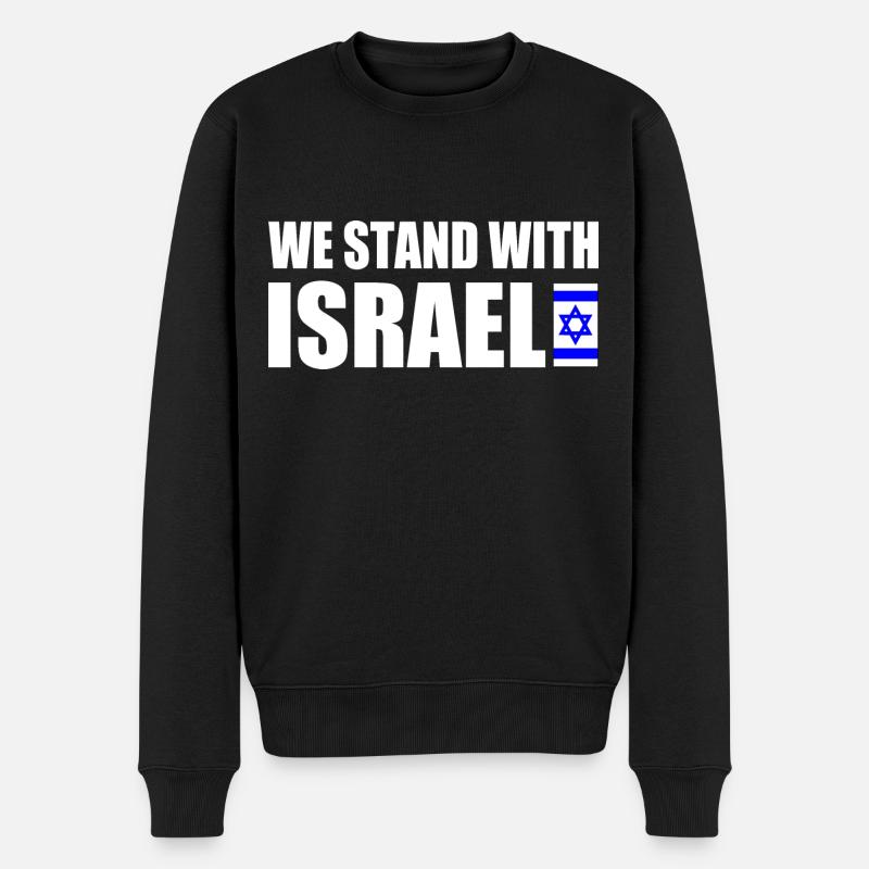 We stand with israel - Männer Premium Bio Pullover - Schwarz