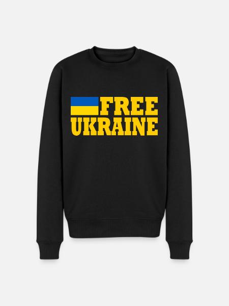 Free ukraine - Männer Premium Bio Pullover - Schwarz