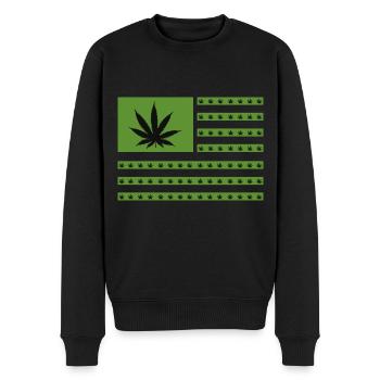 Weed Stars and Stripes Amérique USA Flag Grass - Pull Premium bio Homme - noir - Devant - Nico (187cm)