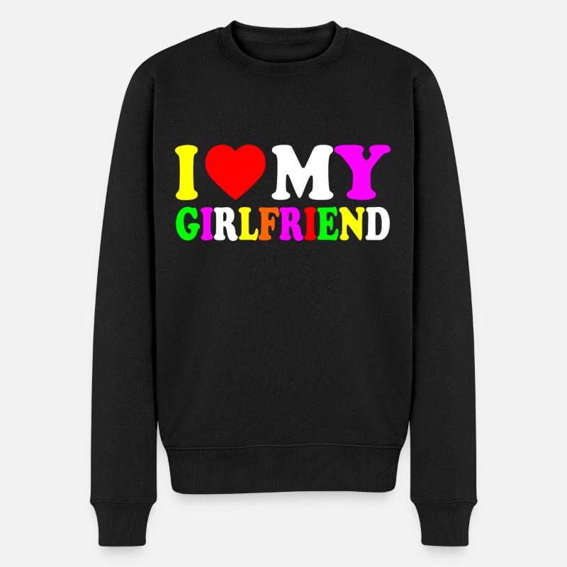 I love my girlfriend - Pull Premium bio Homme - noir