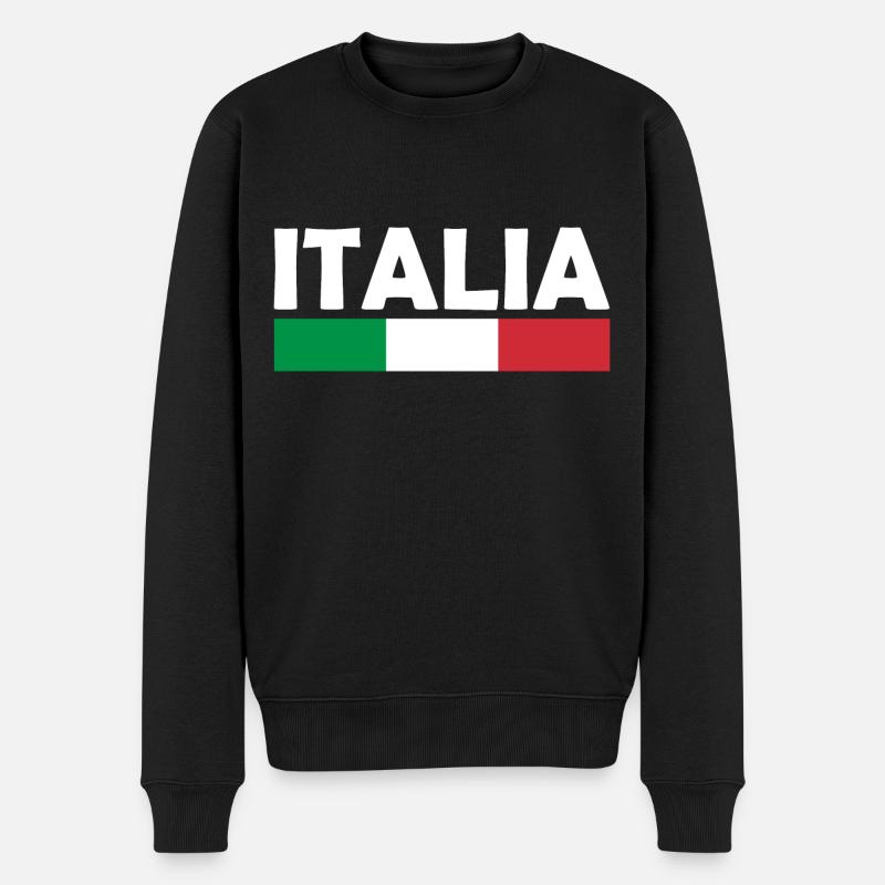 Italien - Männer Premium Bio Pullover - Schwarz