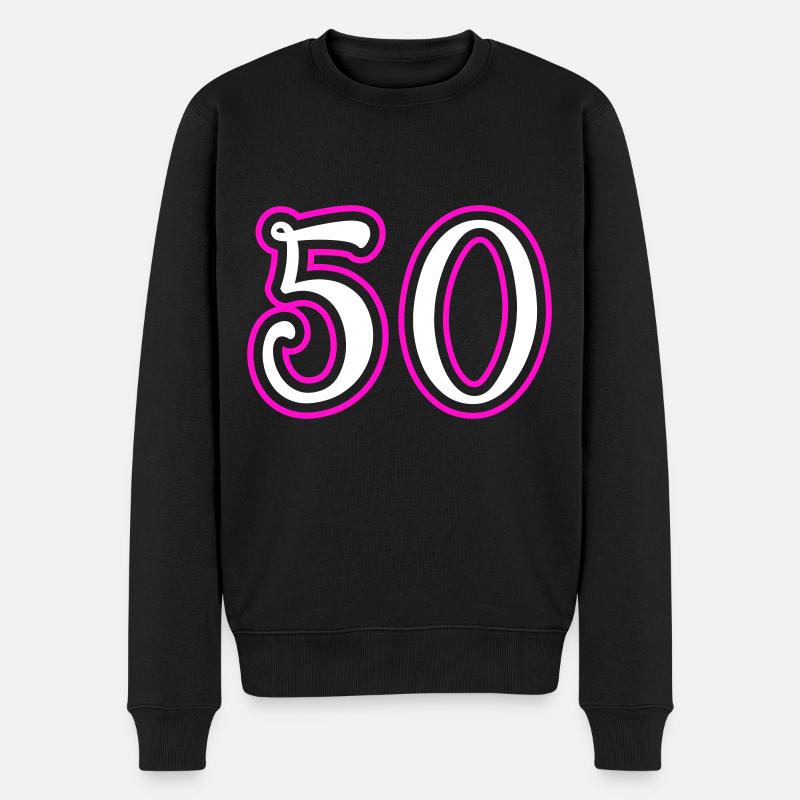 50 Zahl nummer - Männer Premium Bio Pullover - Schwarz