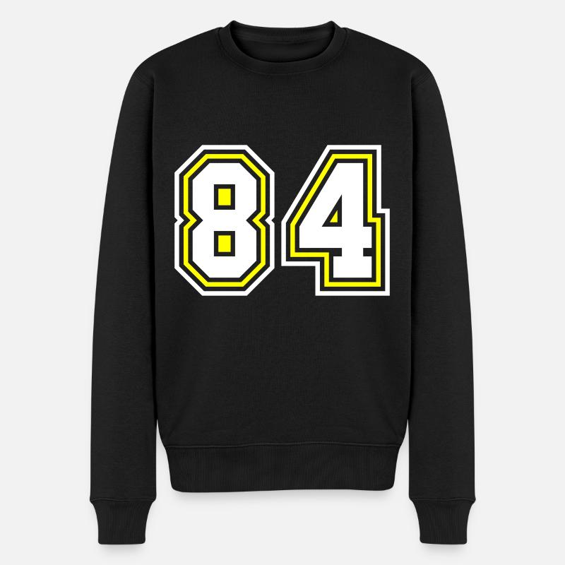 84 Zahl Symbol - Männer Premium Bio Pullover - Schwarz