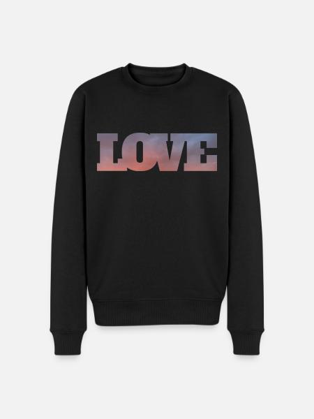 Nuages dans l’inscription amour - Pull Premium bio Homme - noir