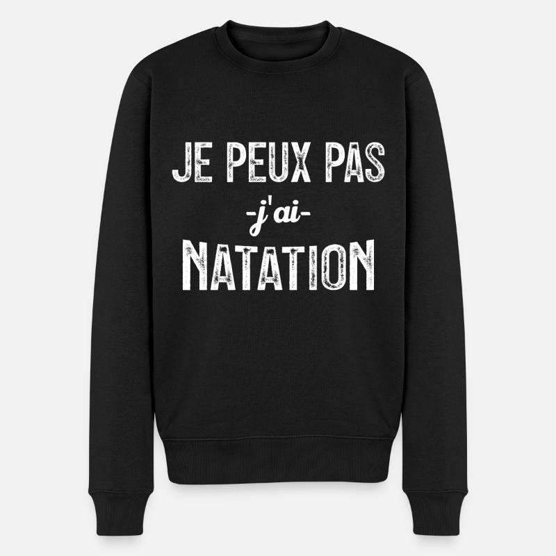 je peux pas j ai natation - Pull Premium bio Homme - noir